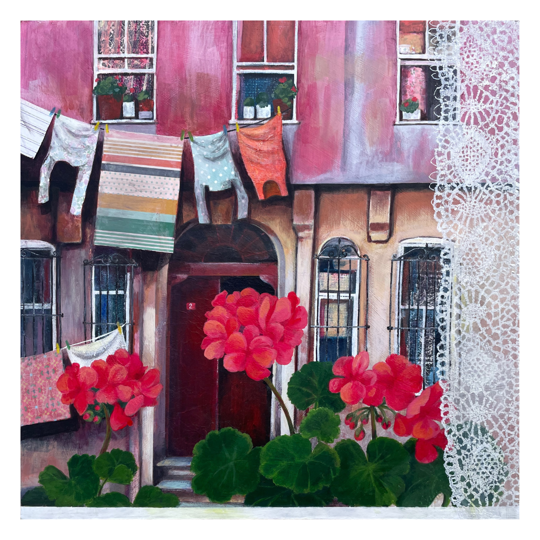 Window on the Street, Balat | Istanbul Series | Original Mixed Media Artwork