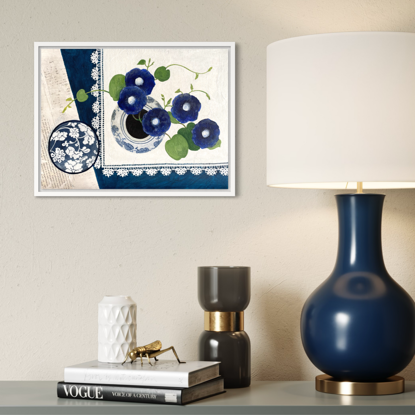 Blue Harmony | Floral Still Life | Canvas Print