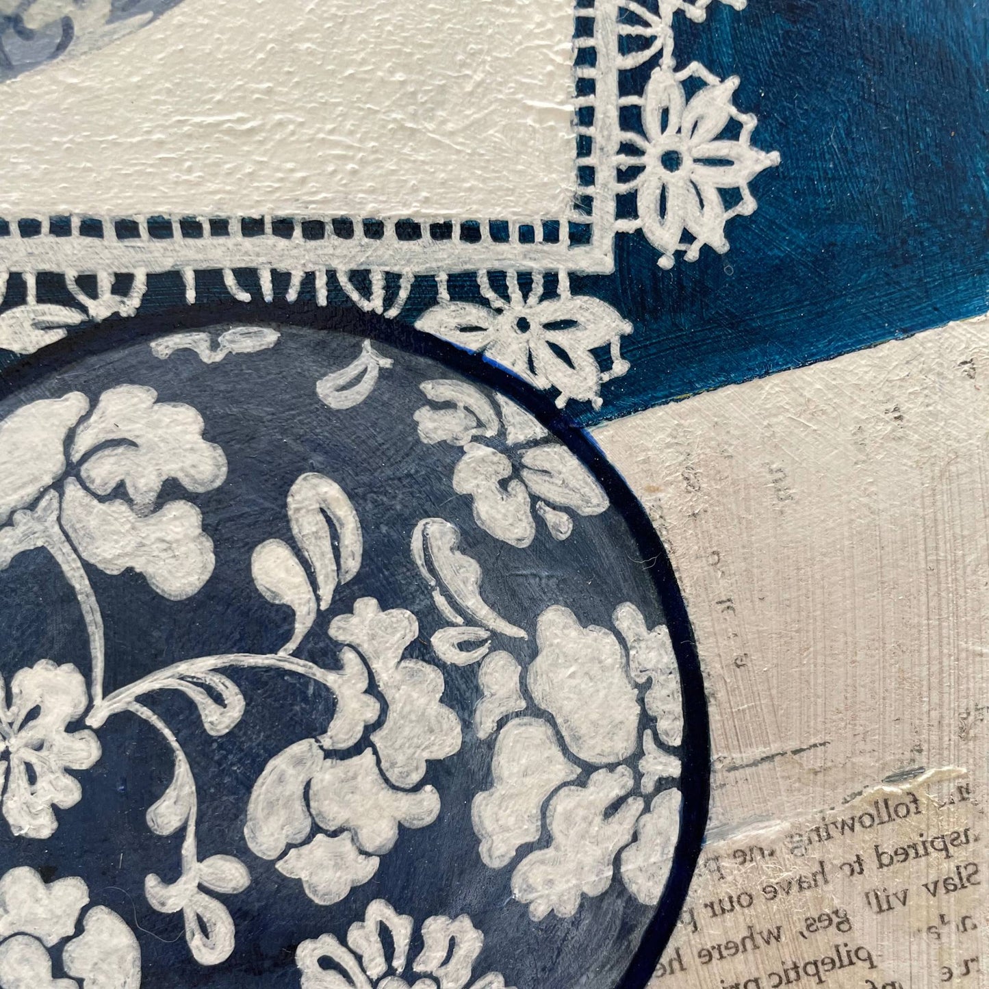 Blue Harmony | Floral Still Life | Mixed Media Original Artwork