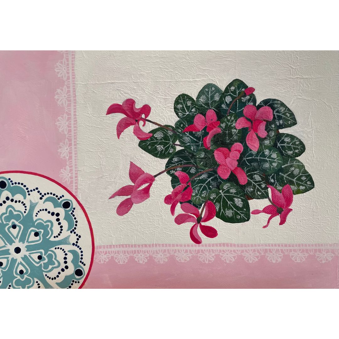 Blush | Floral Still Life | Mixed Media Original Artwork