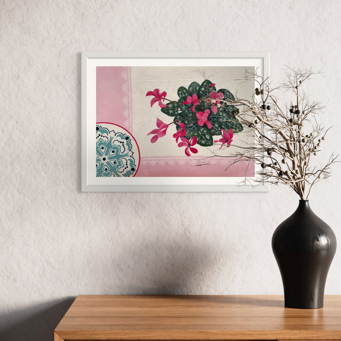 Blush | Floral Still Life | Mixed Media Original Artwork