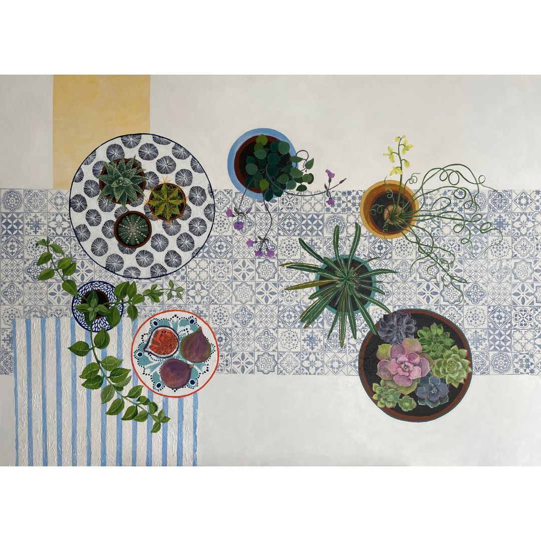 Cacti and Succulents | Floral Still Life | Mixed Media Original Artwork