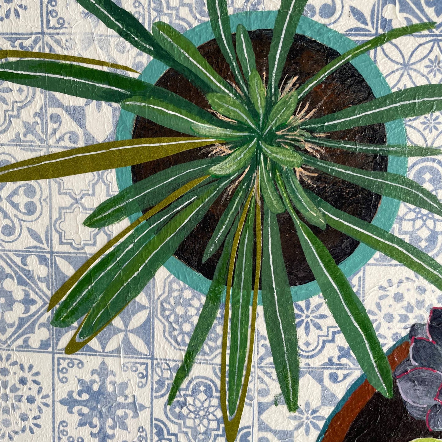 Cacti and Succulents | Floral Still Life | Mixed Media Original Artwork