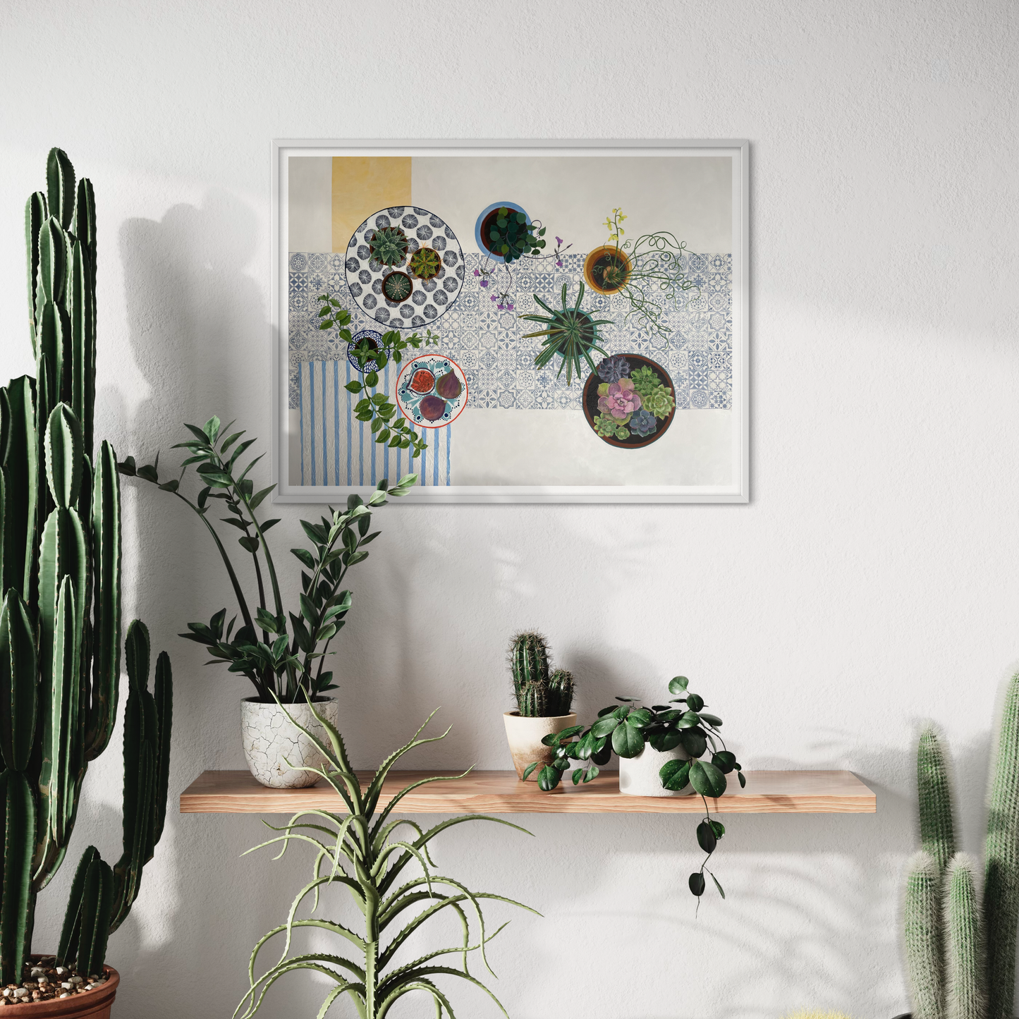 Cacti and Succulents | Floral Still Life | Mixed Media Original Artwork
