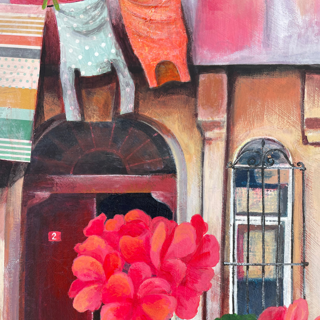 Window on the Street, Balat | Istanbul Series | Original Mixed Media Artwork