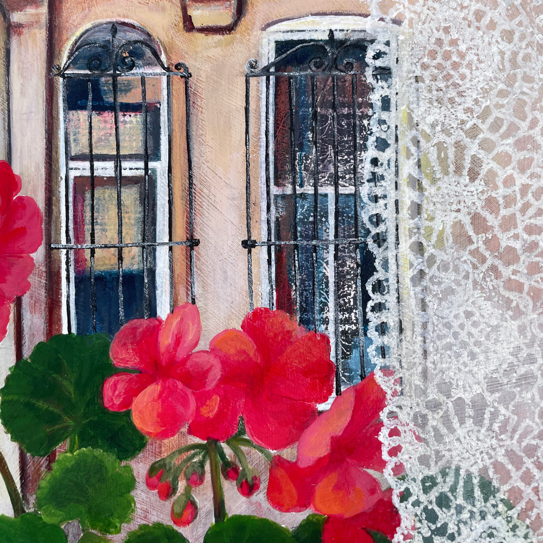 Window on the Street, Balat | Istanbul Series | Original Mixed Media Artwork