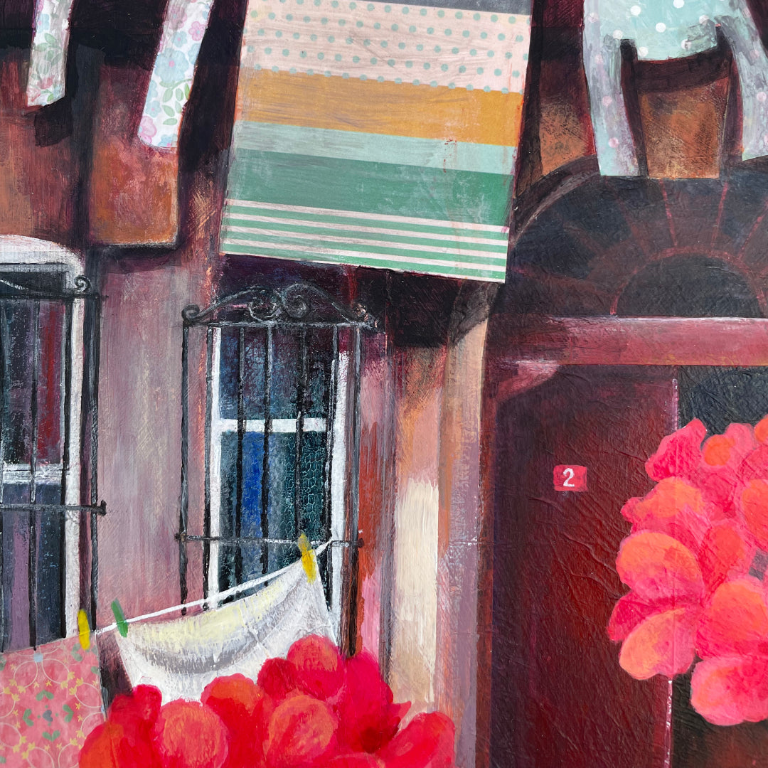Window on the Street, Balat | Istanbul Series | Original Mixed Media Artwork
