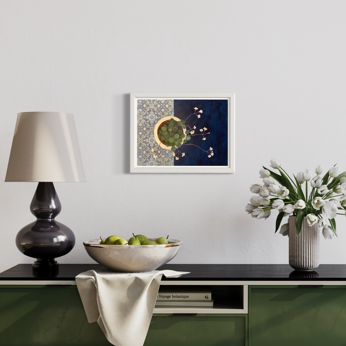 Into the Blue | Floral Still Life | Mixed Media Original Artwork