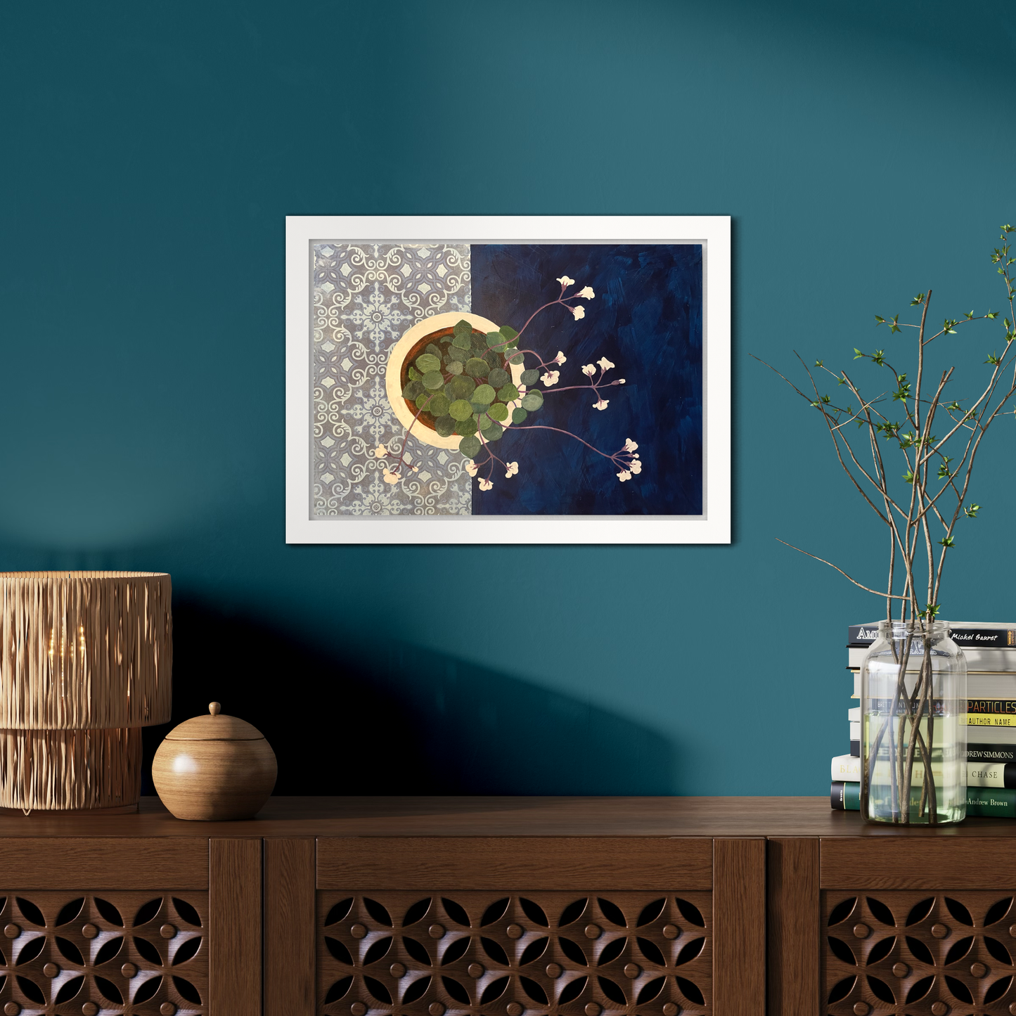 Into the Blue | Floral Still Life | Mixed Media Original Artwork