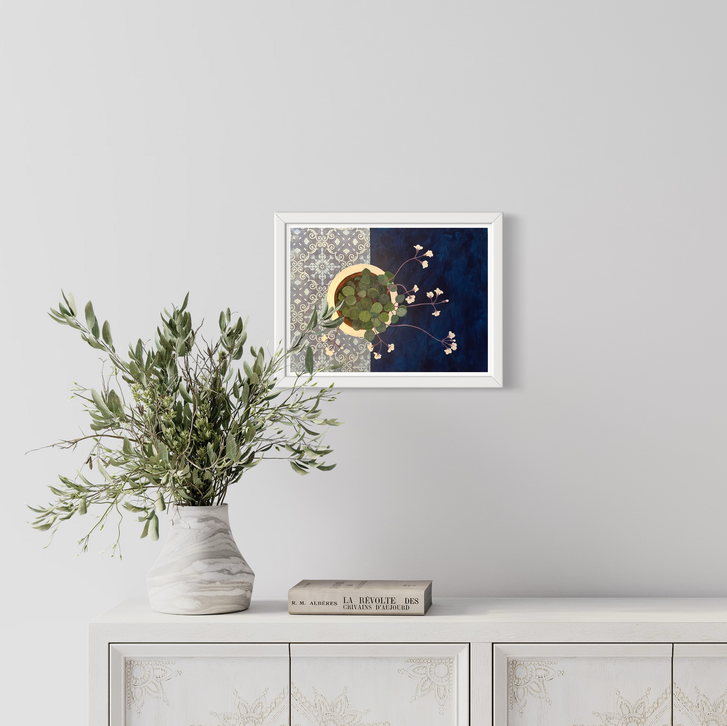 Into the Blue | Floral Still Life | Mixed Media Original Artwork