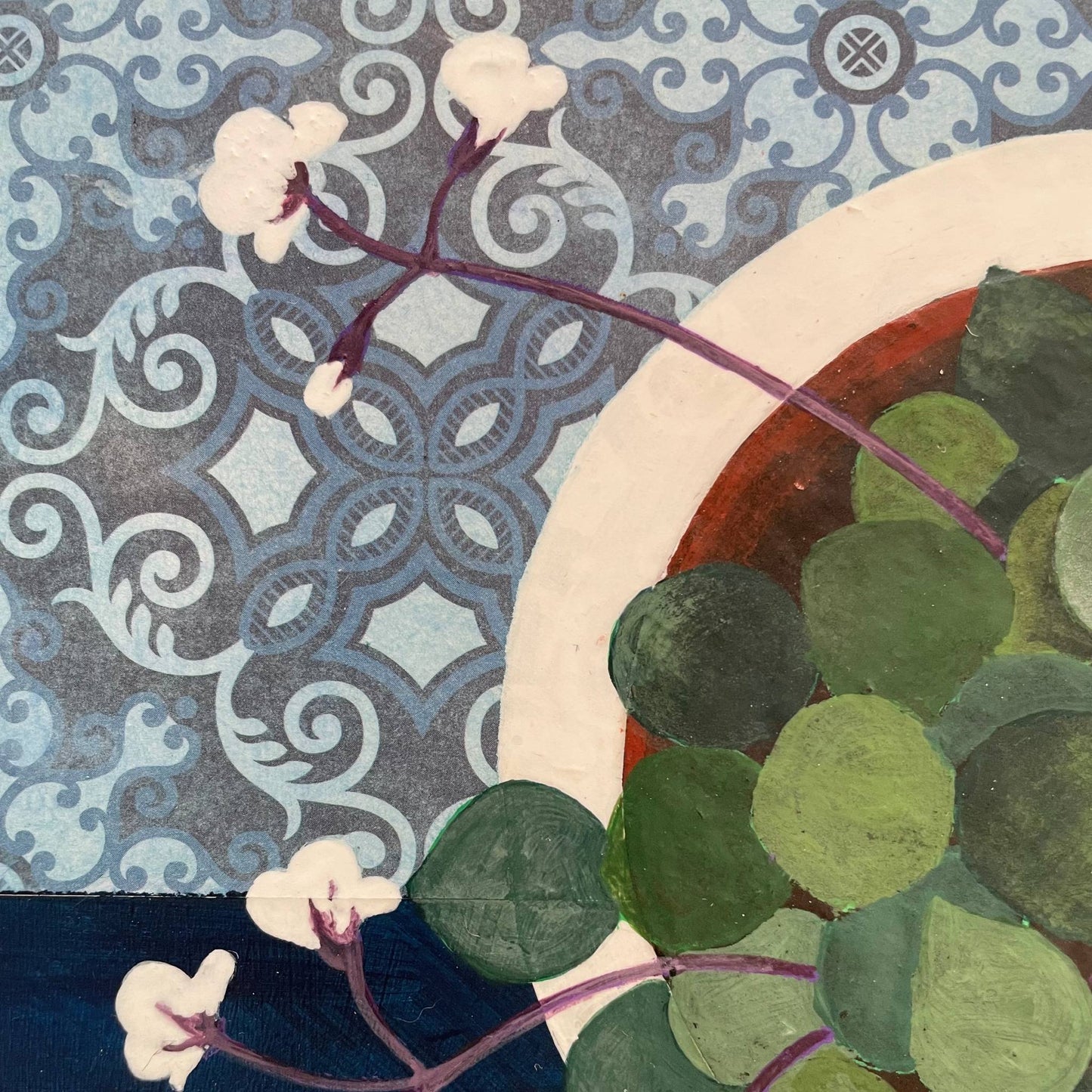 Into the Blue | Floral Still Life | Mixed Media Original Artwork