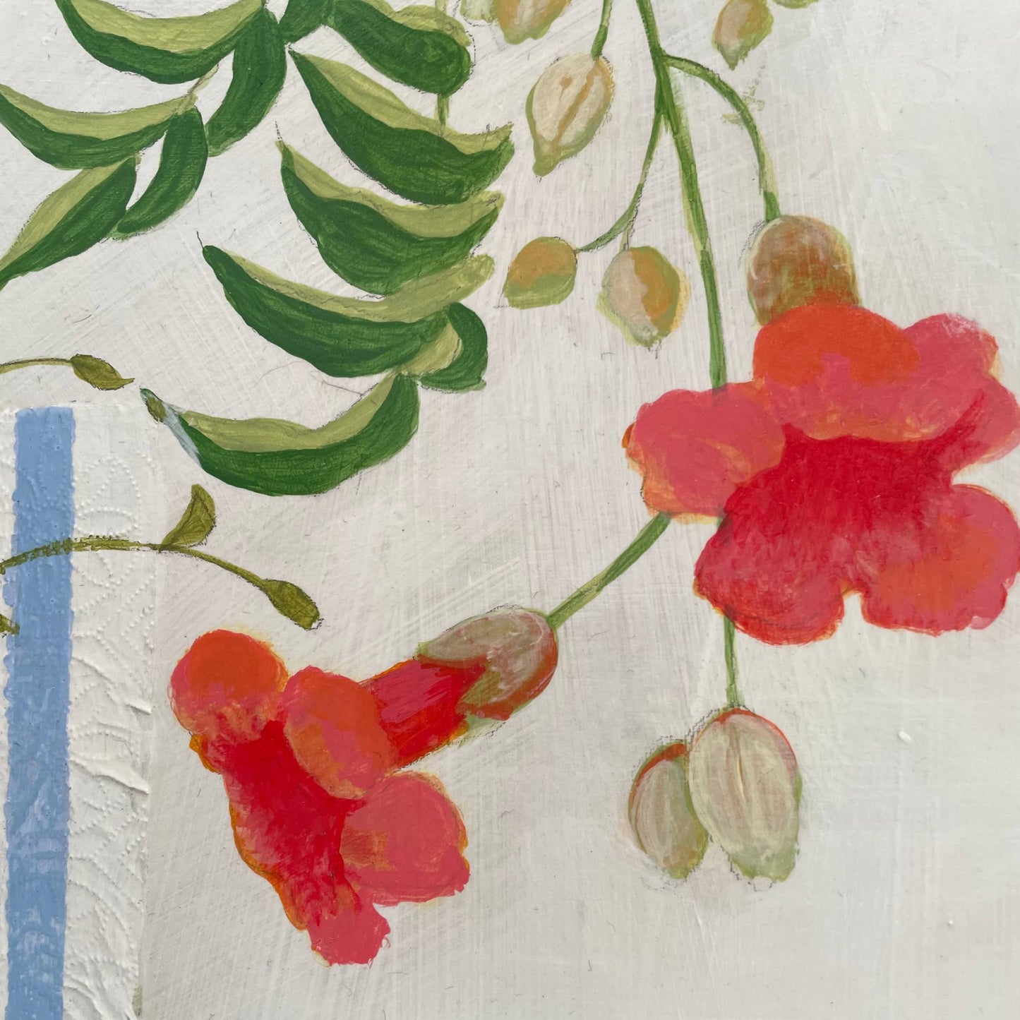 Moroccan Bowl | Floral Still Life | Mixed Media Original Artwork