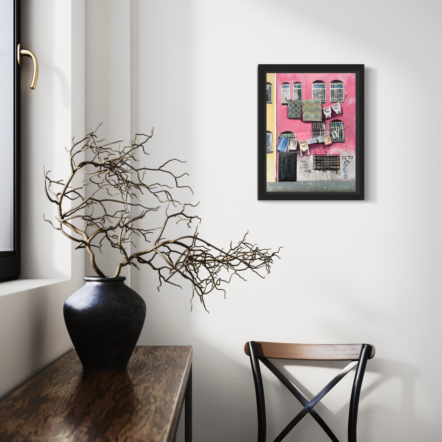 Pink House, Balat | Istanbul Series | Mixed Media Original Artwork