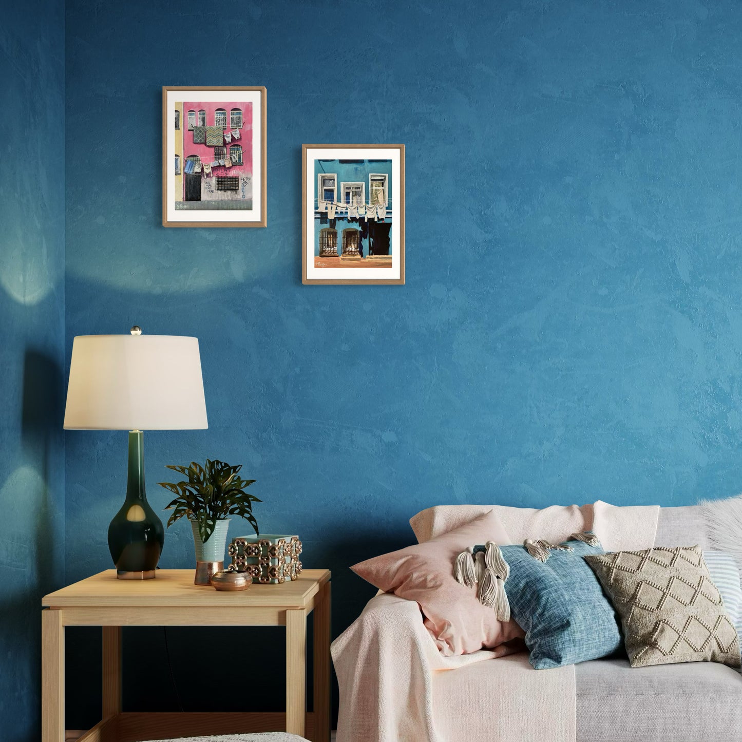 Balat Set | Two A3 Limited Edition Fine Art Prints | Natural Wood Frame