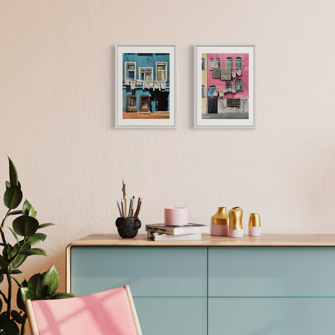 Balat Set | Two A3 Limited Edition Fine Art Prints | White Frame
