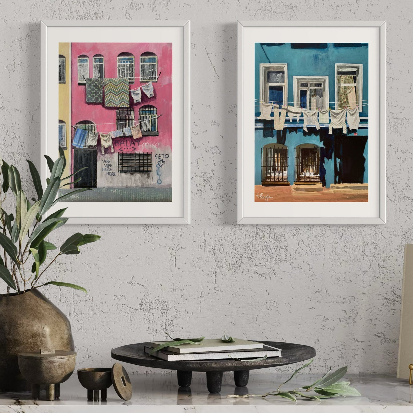 Balat Set | Two A3 Limited Edition Fine Art Prints | White Frame