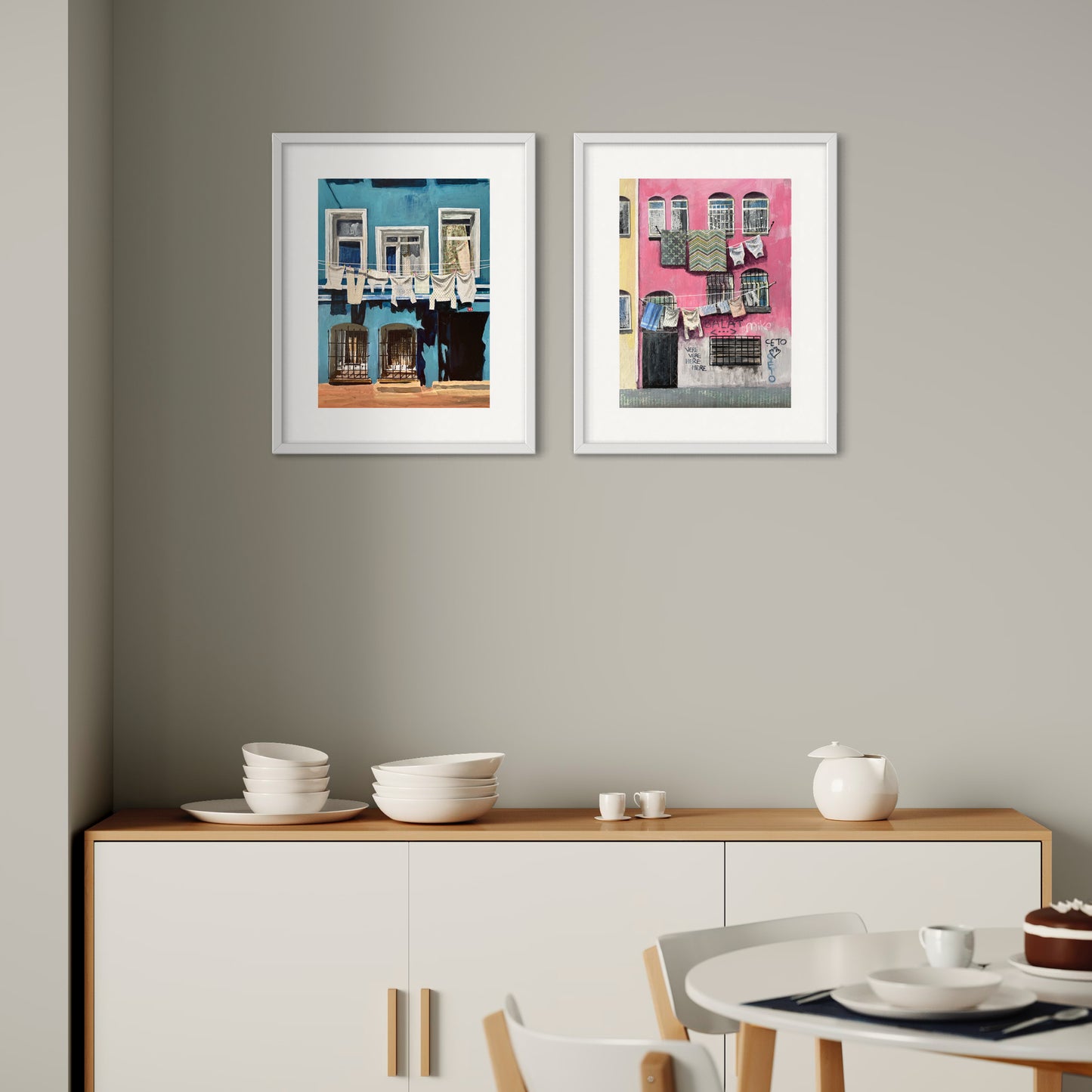 Balat Set | Two A3 Limited Edition Fine Art Prints | White Frame