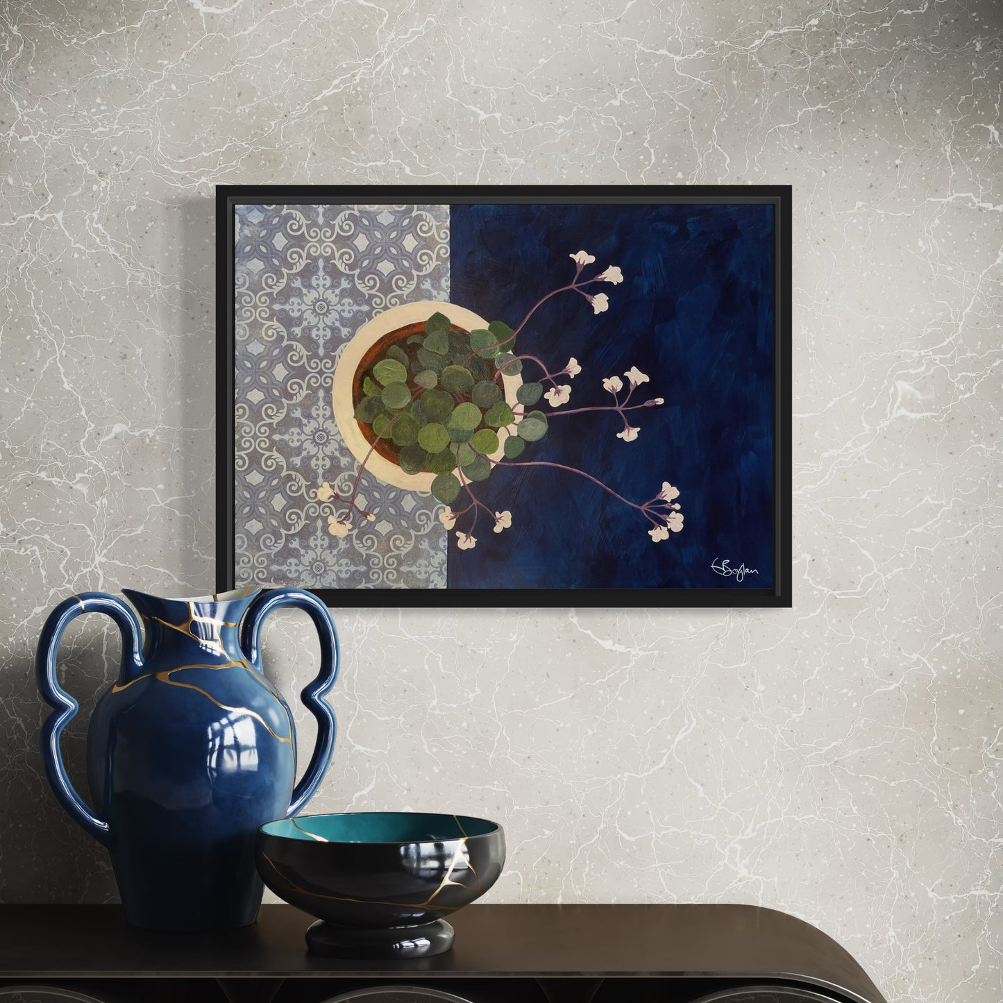 Into the Blue | Floral Still Life | Canvas Print