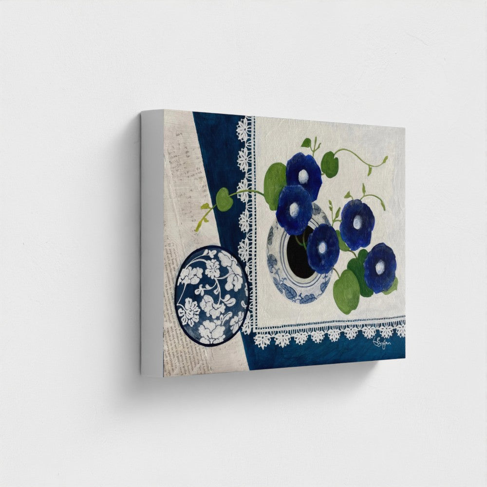 Blue Harmony | Floral Still Life | Canvas Print