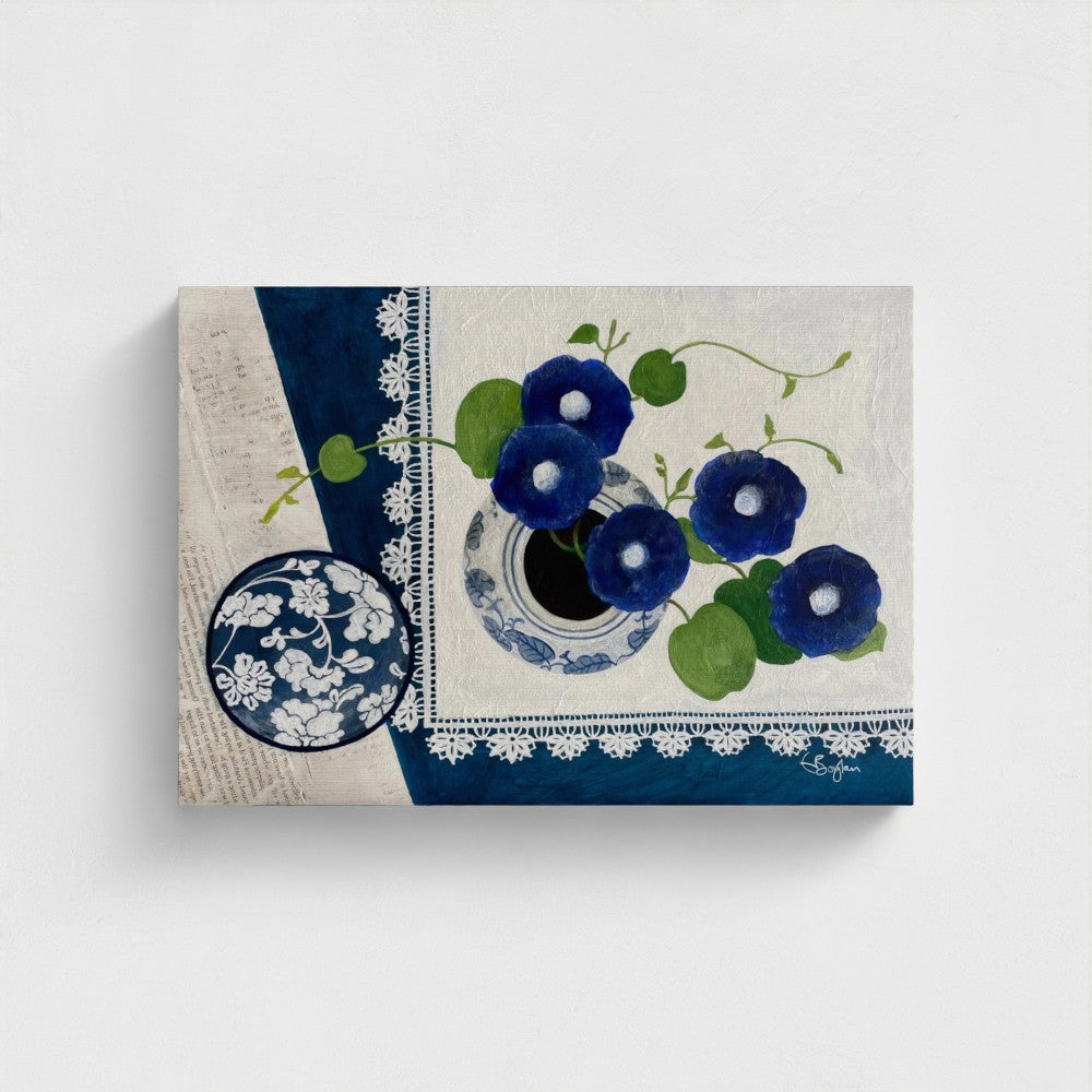 Blue Harmony | Floral Still Life | Canvas Print