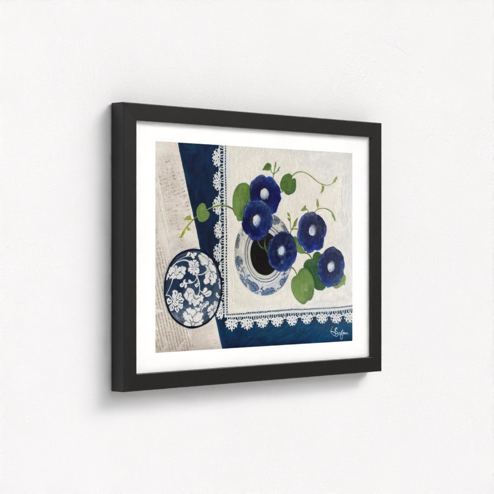 Floral Still Life Set | Four A3 Fine Art Prints | Black Frame