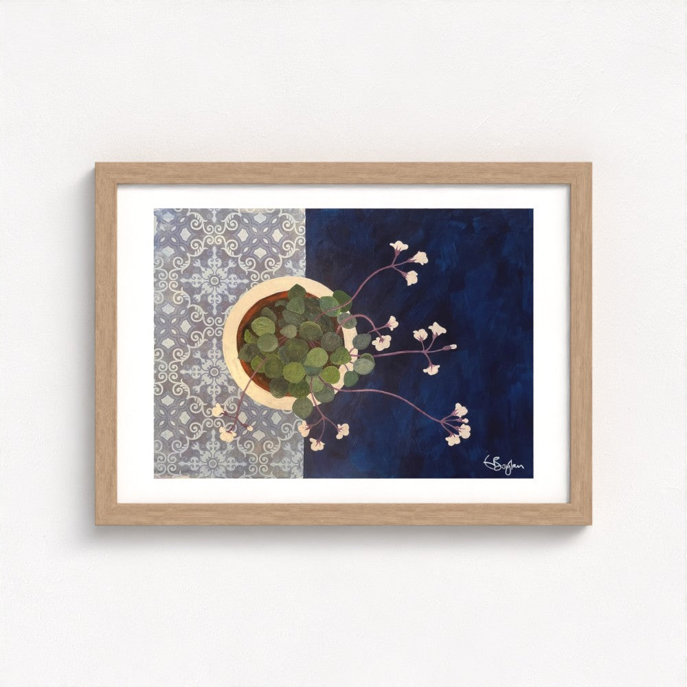 Floral Still Life Set | Four A3 Fine Art Prints | Natural Wood Frame
