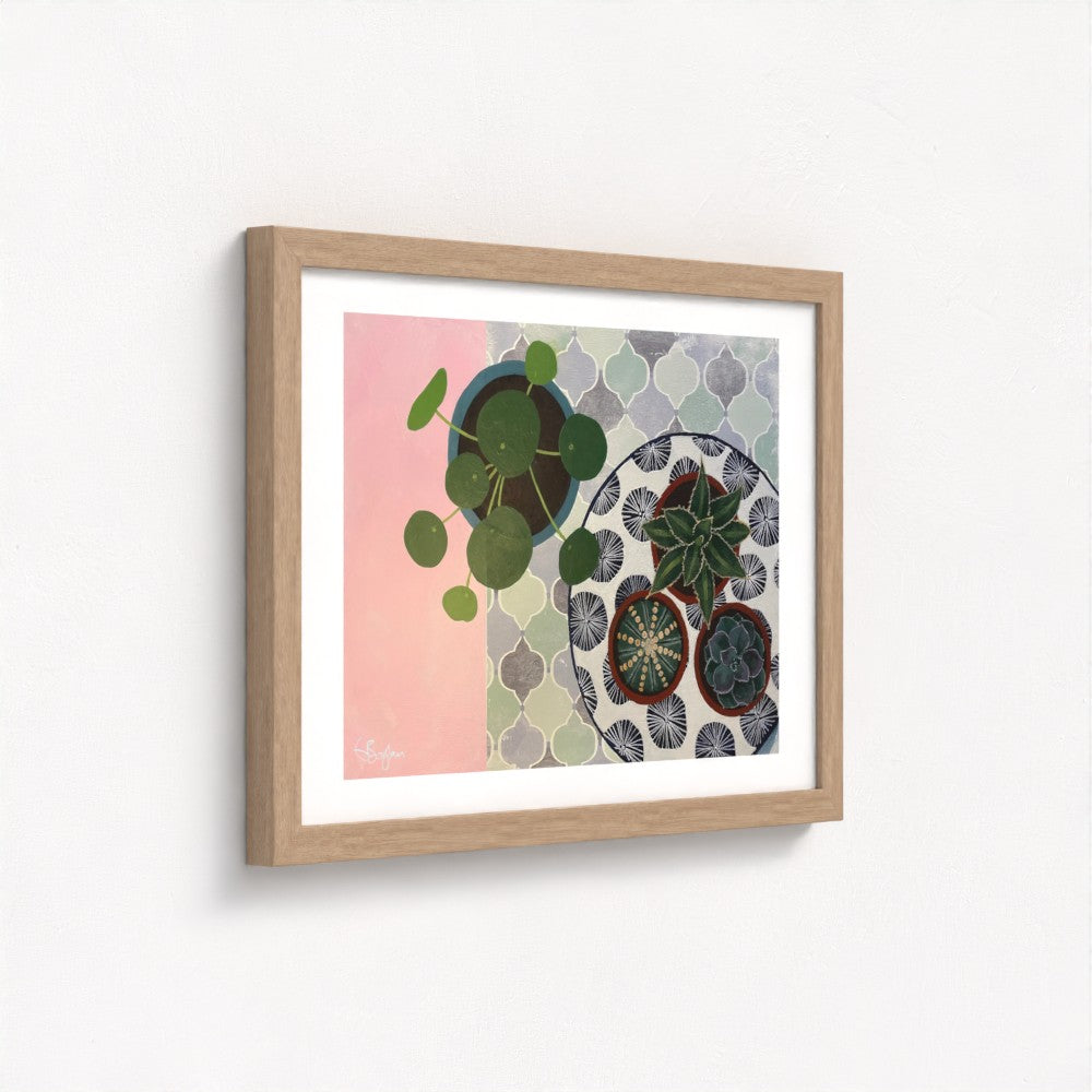 Floral Still Life Set | Four A3 Fine Art Prints | Natural Wood Frame