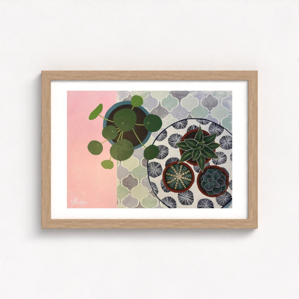 Floral Still Life Set | Four A3 Fine Art Prints | Natural Wood Frame