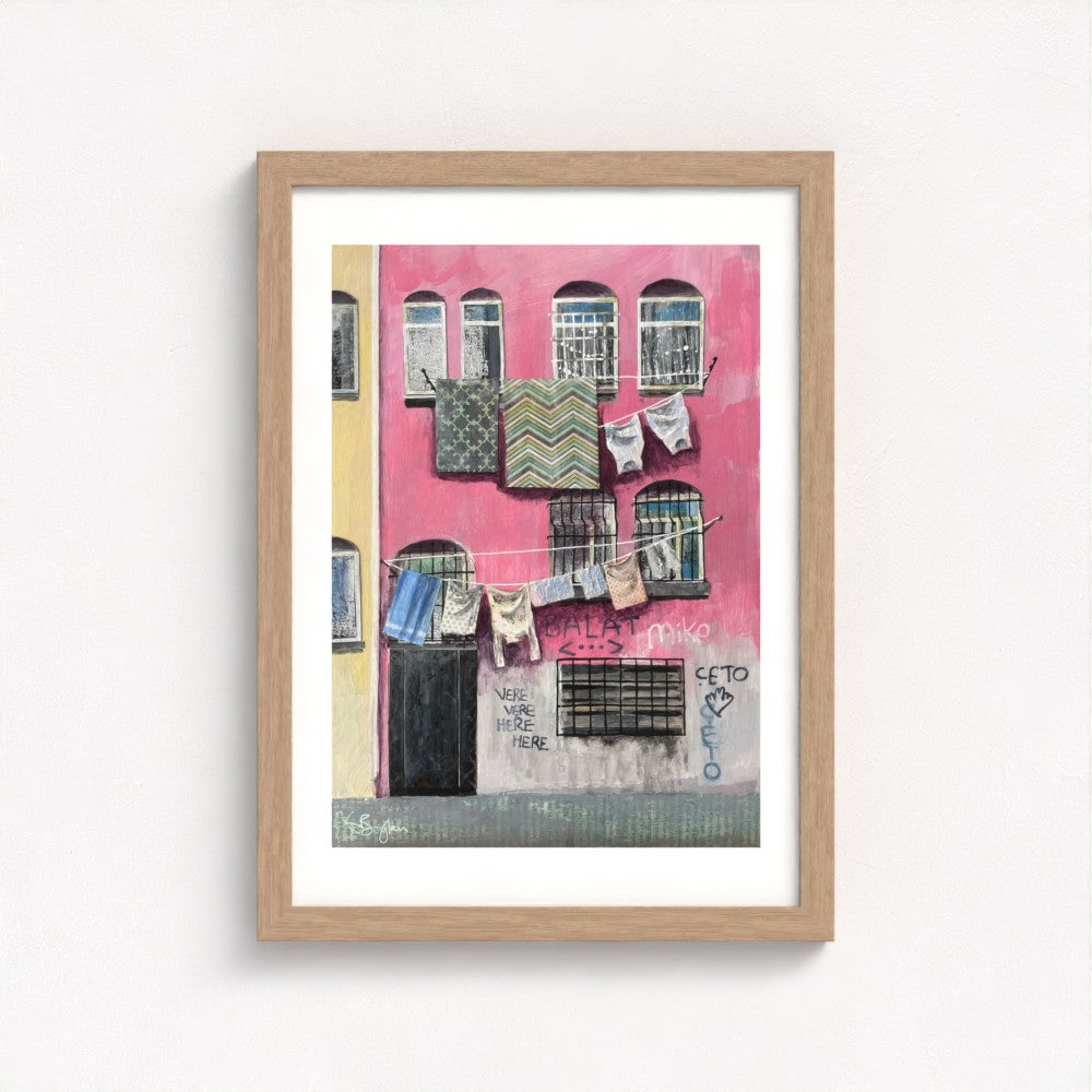 Balat Set | Two A3 Limited Edition Fine Art Prints | Natural Wood Frame