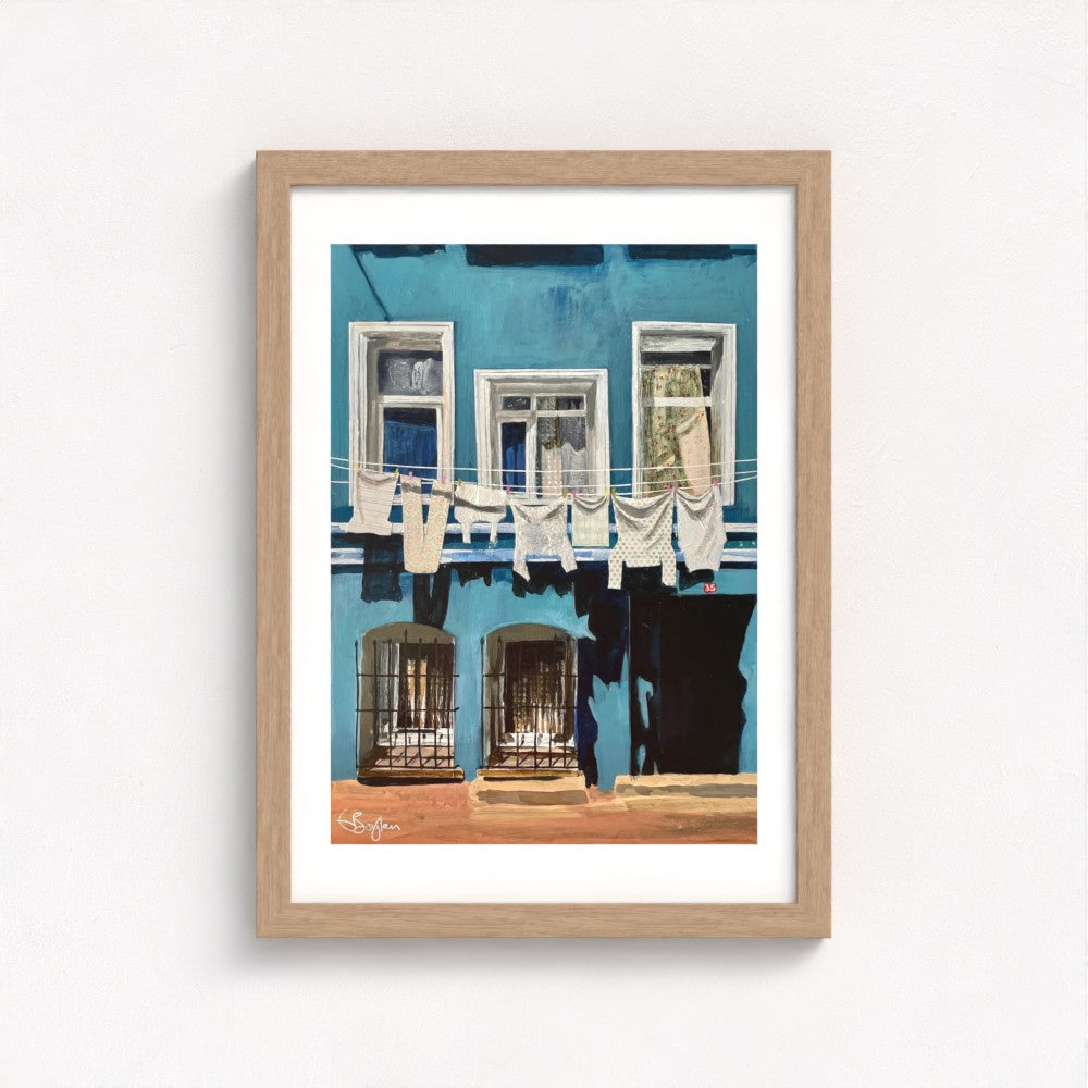 Balat Set | Two A3 Limited Edition Fine Art Prints | Natural Wood Frame