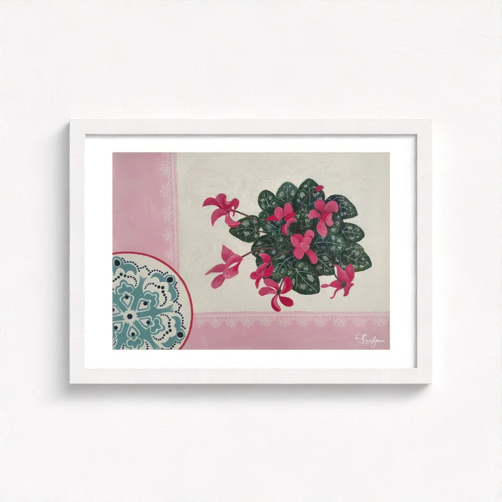 Floral Still Life Set | Four A3 Fine Art Prints | White Frame