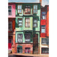 Patchwork Houses, Balat | Istanbul Series | Mixed Media Original Artwork