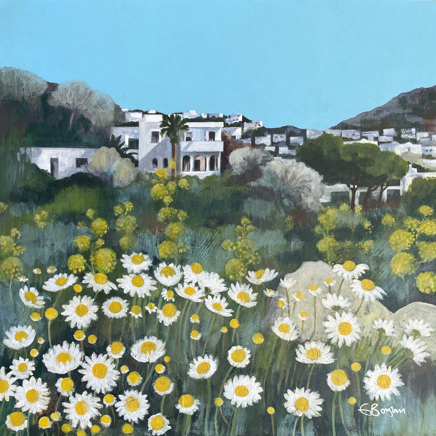 Chamomile Spring | Bodrum Series | Mixed Media Original Landscape