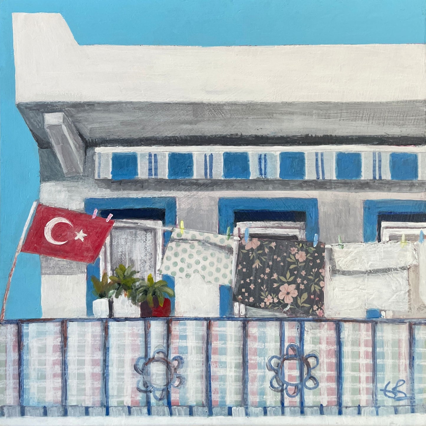 Summer Laundry | Bodrum Series | Mini Original Artwork
