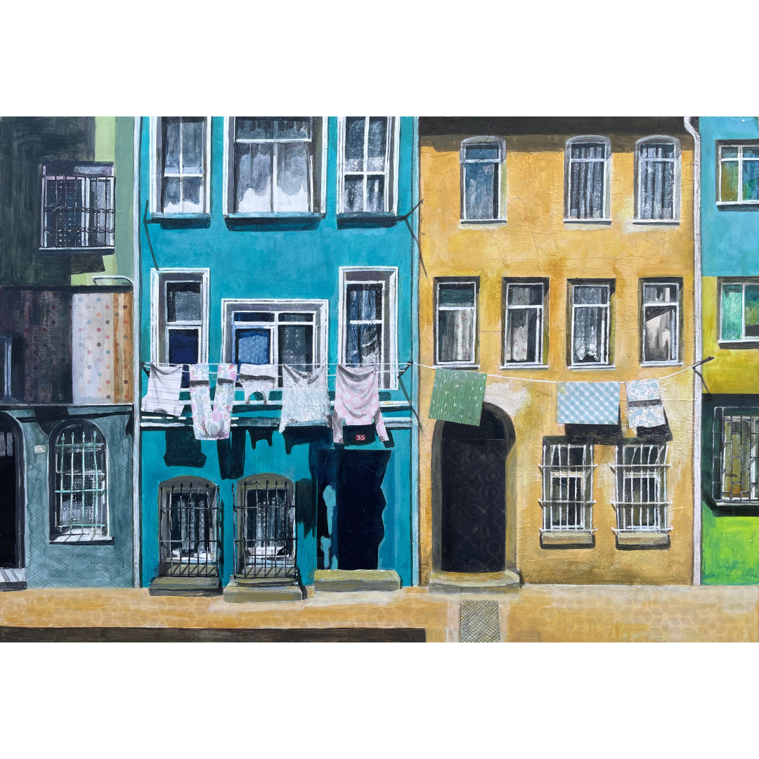 Sunlight and Shadows, Balat | Istanbul Series | Mixed-media Original Artwork