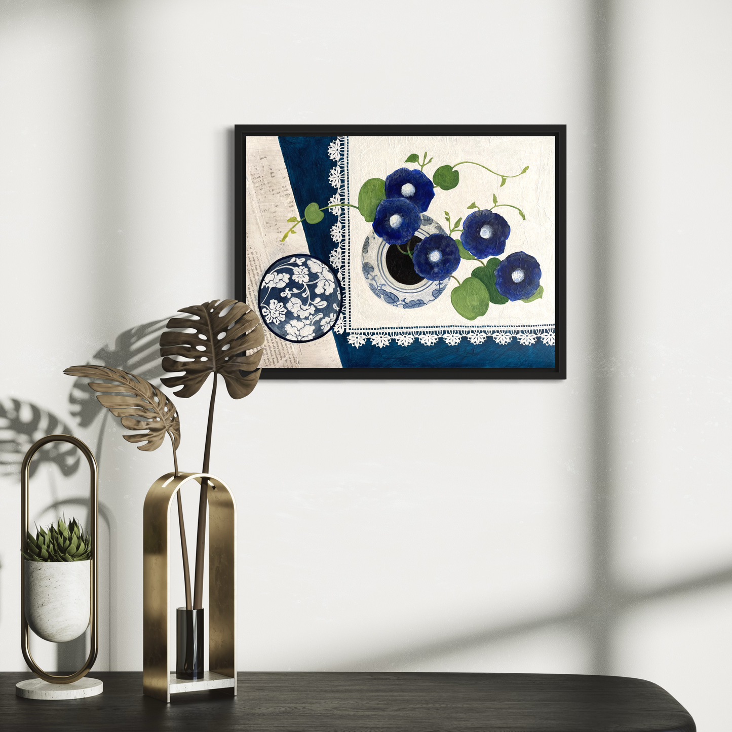Blue Harmony | Floral Still Life | Canvas Print