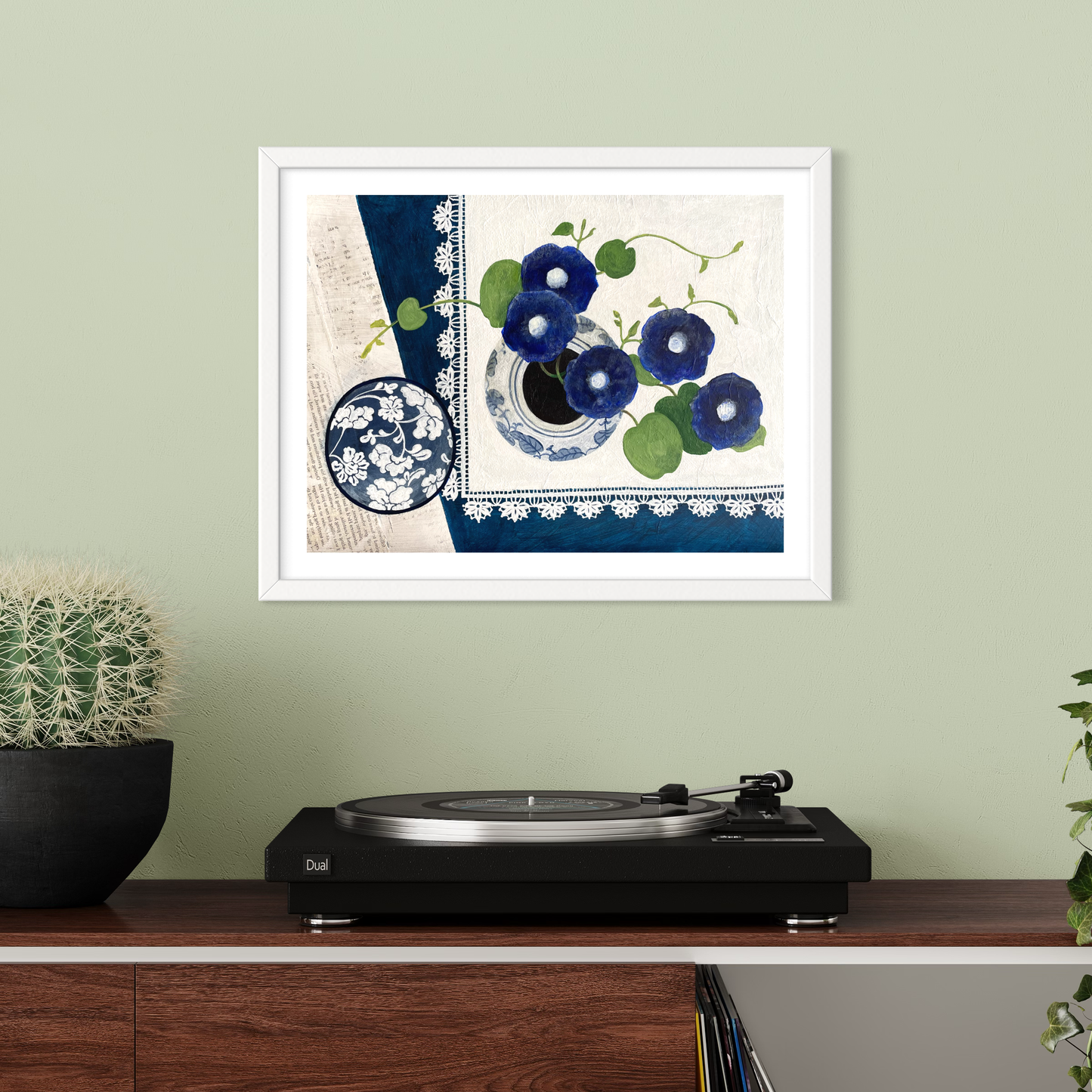 Blue Harmony | Floral Still Life | Mixed Media Original Artwork