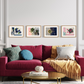 Floral Still Life Set | Four A3 Fine Art Prints | Natural Wood Frame