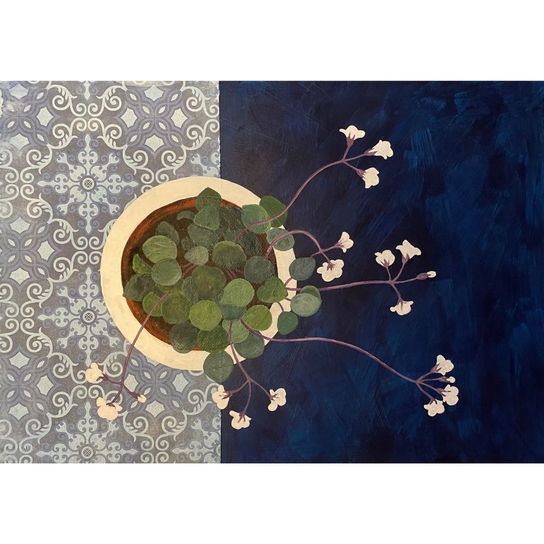 Into the Blue | Floral Still Life | Mixed Media Original Artwork
