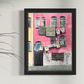 Pink House, Balat | Istanbul Series | Mixed Media Original Artwork