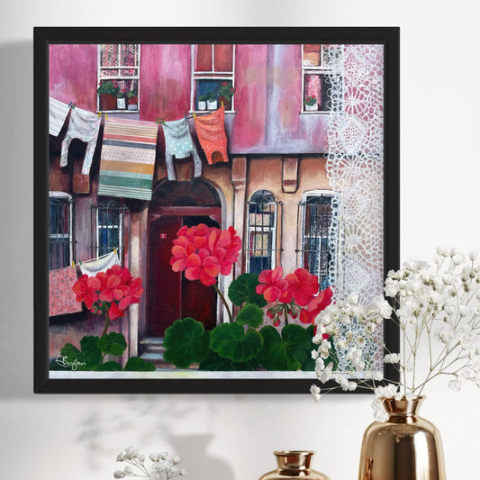 Window on the Street, Balat | Istanbul Series | Original Mixed Media Artwork
