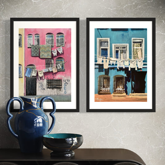 Balat Set | Two A3 Limited Edition Fine Art Prints | Black Frame