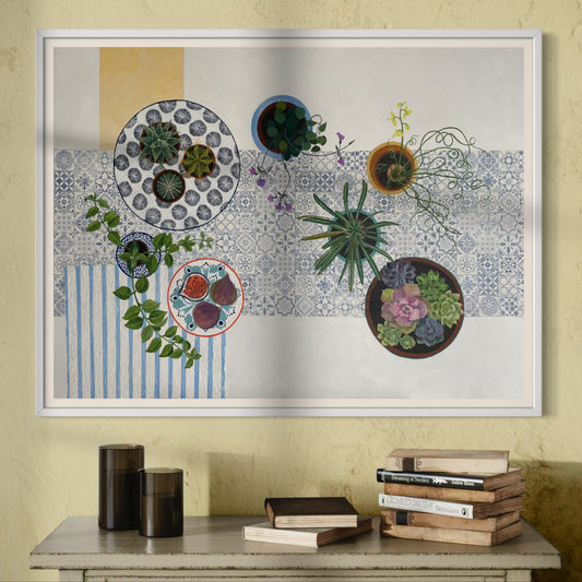 Cacti and Succulents | Floral Still Life | Mixed Media Original Artwork