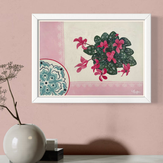 Blush | Floral Still Life | Mixed Media Original Artwork