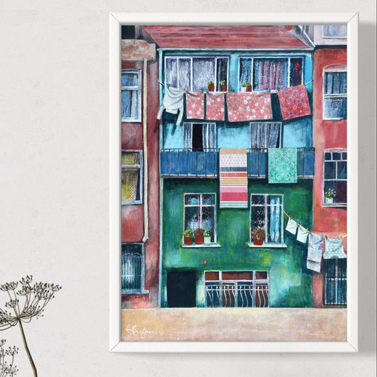 Laundry Day in Balat | Istanbul Series | Canvas Print