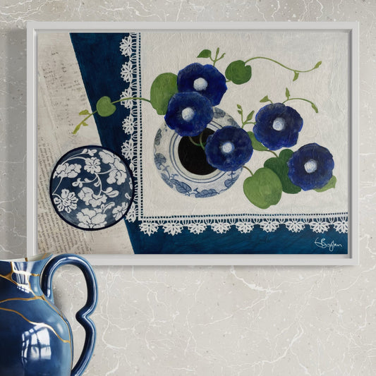 Blue Harmony | Floral Still Life | Canvas Print