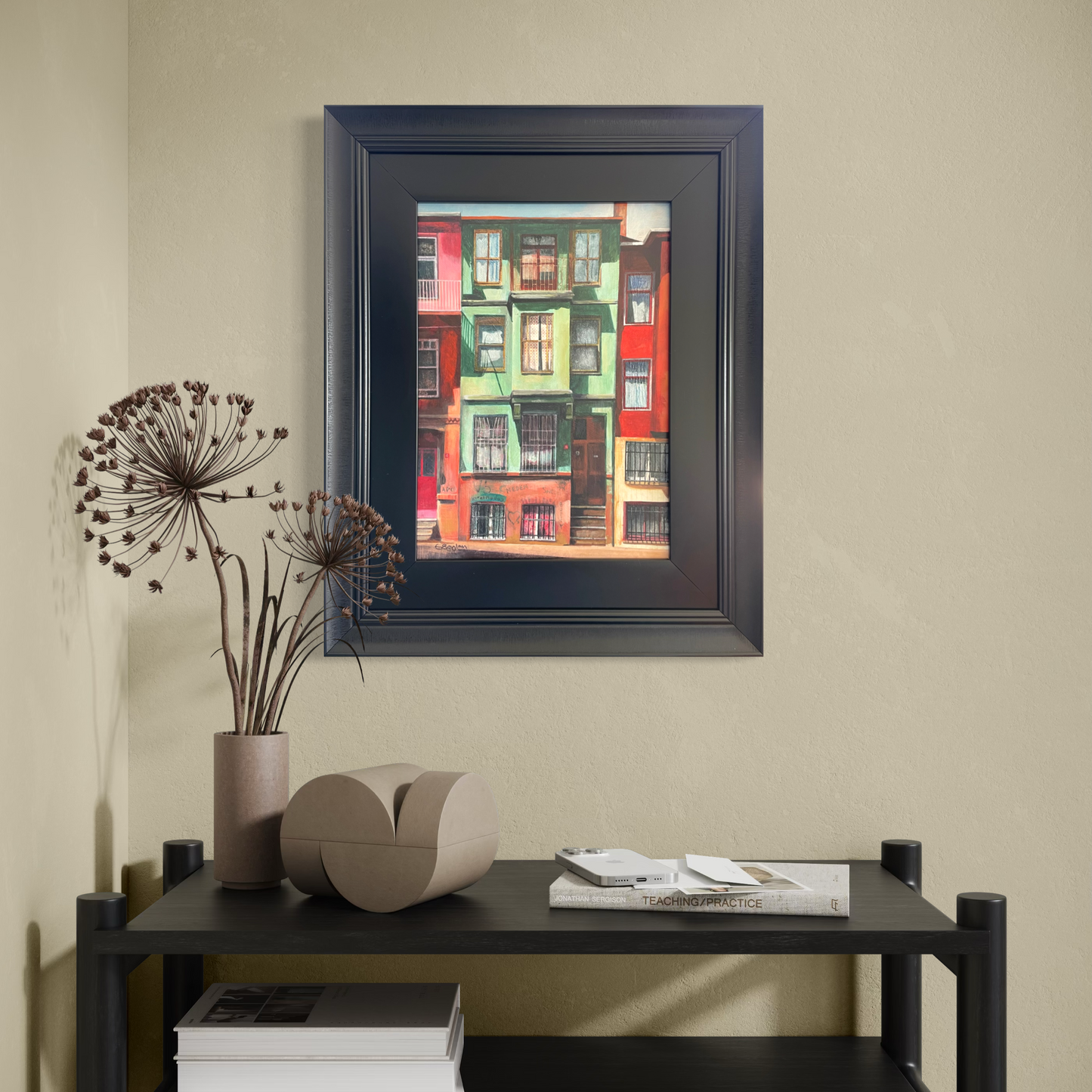 Patchwork Houses, Balat | Istanbul Series | Mixed Media Original Artwork