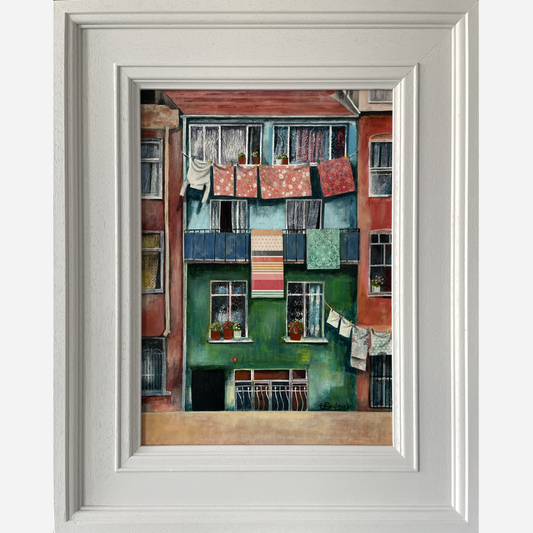 Laundry Day, Balat | Istanbul Series | Mixed Media Original Artwork